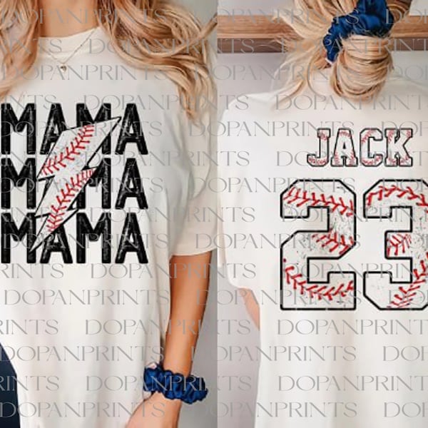 Custom Mama Baseball, Sport Mom Png, Lightning Bolt Png, Team Name Png, Gift For Player, Game Day Png, Add Your Own Names, Baseball Design