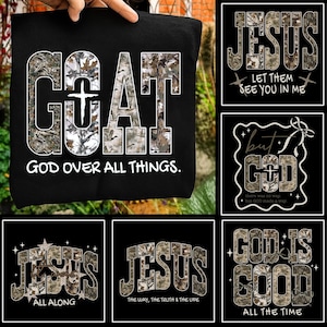 But God Gray Camo PNG Bundle, Christian Png, Jesus Faith Quote Png, Bible Verse PNG, Inspirational Christian Family Mental Health PNG Design