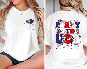 Bundle Party In The Usa Png, Mouse And Friends 4th Of July Png, American Flag Png, Family Vacation 2024 Png, Stars And Stripes,Patriotic Png