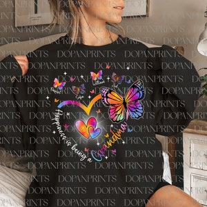 Bundel aangepast geluk is een oma png, Moederdag png, mama met kindernaam, hart en vlinders png, moederleven, cadeau voor oma