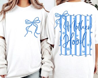 Paquete PNG de maternidad con estampado coqueto a rayas, diseño de mamá preppy, PNG del Día de la Madre, camiseta retro de maternidad, sublimación de mamá moderna, regalo para mamá