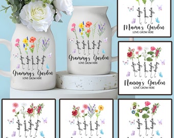 Bundle Custom Grandma's Garden Love Grows Here Png, Birth Month Flowers Png, Watercolor Floral, Mother's Day Png, Diy Birth Month Flower Png
