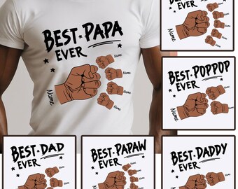 Bundle Custom 1-6 Hands Father's Day Svg, Best Dad Ever Svg, Fist Bump Set Svg, Happy Father's Day, Dad Hand Fist Bump Svg, Gift For Grandpa