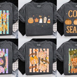 Preppy Fall PNG Bundle, Cozy Season, Coquette Pumpkin Patch PNG, Retro Autumn Bow Design, Thanksgiving PNG,Cute Fall Coffee Digital Download