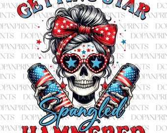 Getting Star Spangled Hammered Png, America Png, Funny Skeleton 4th Of July Png, Fourth Of July Png, USA Patriotic, Independence Day