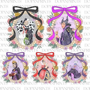 Bundle Watercolor Villain Coquette Bow Png, Villain Princess Coquette Png, Cartoon Magical Mirror Bow Png, Family Vacation Png, Family Trip