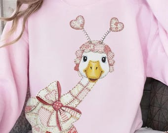 Funny Valentine Goose Png, Cute Lovely Goose Coquette Png, XoXo Be Mine Png, Silly Goose Valentines Png, Duck Valentine, Pink Valentines Day