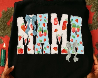Mamá Perlas PNG, Mamá Fresa Preppy PNG, Mamá Coqueta PNG, Regalo del Día de la Madre, Camiseta Estética Femenina, Descarga Digital Boho Cottagecore