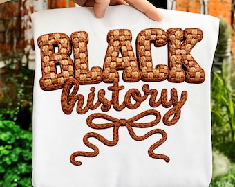 Faux Yarn Black History Png, Yarn Texture Afro American Png, Black History Pride Png, Juneteenth Png, Latch Hook Style, Inspirational Png