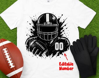 Custom Football Player Png, Football Team Png, Retro Sports, Personalized Text and Number Png, Game Day Shirt, Football Mom, Gift For Player