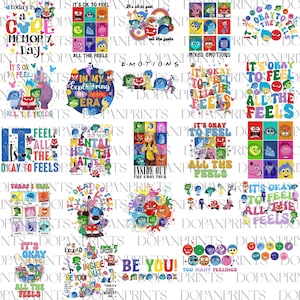 Bundle 25+ It's Okay To Feel All The Feels Png, Cartoon Emotions Friends Design, Mental Health Png, Para BCBA ABA, Therapist Psychologist
