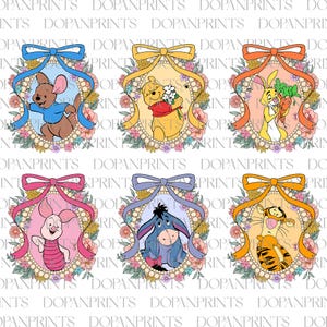 Trendy Cartoon Magical Mirror Bow Bundle, Cartoon Bear and Friends Png, Cartoon Coquette Bow Png, Magical Kingdom,Boy Girl Birthday Trip Png