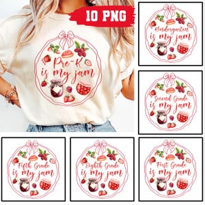 Is My Jam Strawberry Coquette Back To School Png Bundle, Kindergarten, Teacher First Day of School Shirt, Strawberry Pre-k 1st/2nd/3rd Grade