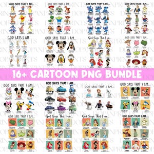 God Says That I Am Png Bundle, Family Trip 2025 Png, Cartoon Png, Magical Kingdom Png, Friends Trip Shirt, Family Vacation Png, Vacay Mode