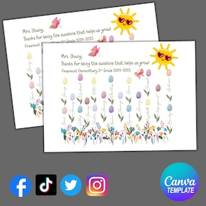 Plantilla de Canva con carta floral personalizada para maestros, "Enséñales a amarlos, míralos crecer" (PNG), Sublimación de la vida del maestro, Marco floral de agradecimiento para maestros