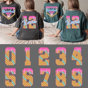 Pacchetto personalizzato di gelato da baseball con gocce PNG, PNG personalizzato per mamma da baseball, PNG per il giorno della partita di baseball, PNG per mamma da baseball che gocciola, download digitale
