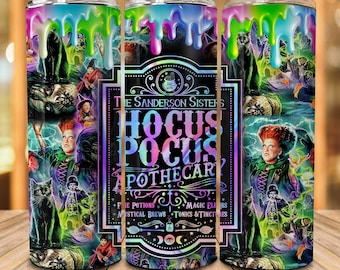 Halloween Witch 20oz Skinny Tumbler Png, Witches Sisters, Witch Squad Png, Spooky Season Tumbler Design, Halloween Sisters 20oz Tumbler Wrap