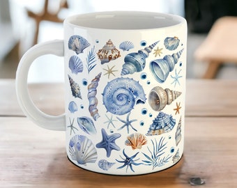 Ceramic Seashell Mug, Sheashell Coffee Mug 11oz, Beach Themed Decor, Sea Shell  Coffee Cup, Seashell Collector Gift, Ocean Themed Present - Etsy