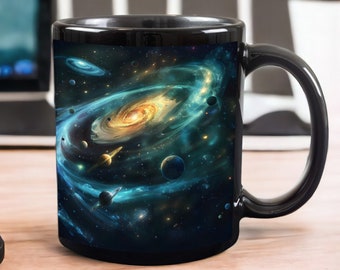 Cosmic Voyage Coffee Mug - 11oz/15oz Nebula and Galaxy Design, Stargazer Tea Cup, Space Mug, Galaxy Mug, Space Coffee Cup, Space Lover Gift