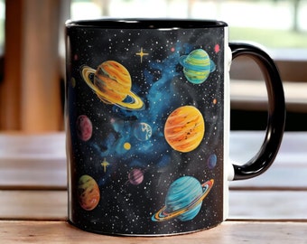 Ceramic Space Mug 11oz, Galaxy Coffee Cup, Space Themed Planet Mug, CosmicStars Universe Space Cup, Space Lover Gift, Astronomy Gift