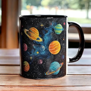 Ceramic Space Mug 11oz, Galaxy Coffee Cup, Space Themed Planet Mug, CosmicStars Universe Space Cup, Space Lover Gift, Astronomy Gift