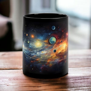 Kubek kosmiczny, kubek niebiański, kubek do kawy kosmicznej, ceramiczny kubek gwiezdny, kubek dla miłośników kosmosu, kubek galaktyczny, kubek planet, kubek wszechświata, prezent astronomiczny,
