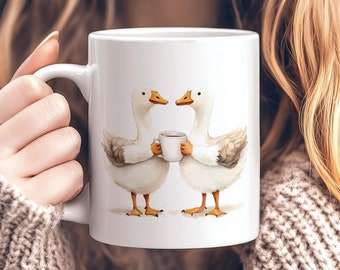 Goose Coffee Mug, Cute Farm Animal Cup, 11oz Goose Mug, Funny Goose Lovers Gift, Adorable Cottagecore Aesthetic, Unique Goose Lover Gift