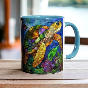Tazza tartaruga n. 1 con nome personalizzato, in smalto o ceramica, per