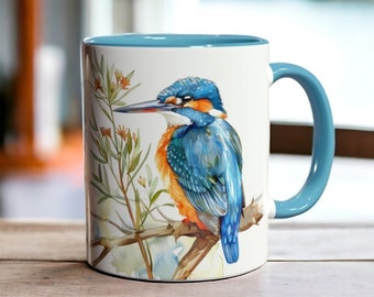 Belle tasse martin-pêcheur, tasse à café oiseau en céramique, tasse martin-pêcheur, cadeau idéal pour les amateurs d'oiseaux et de nature, cadeau martin-pêcheur