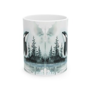 Orca Whale Mug, Ceramic Killer Whale Mug, Ocean Themed Orca Coffee Mug, Orca Cup, Killer Whale Gift, Orca Lover Gift, Sea Animals Gift image 5