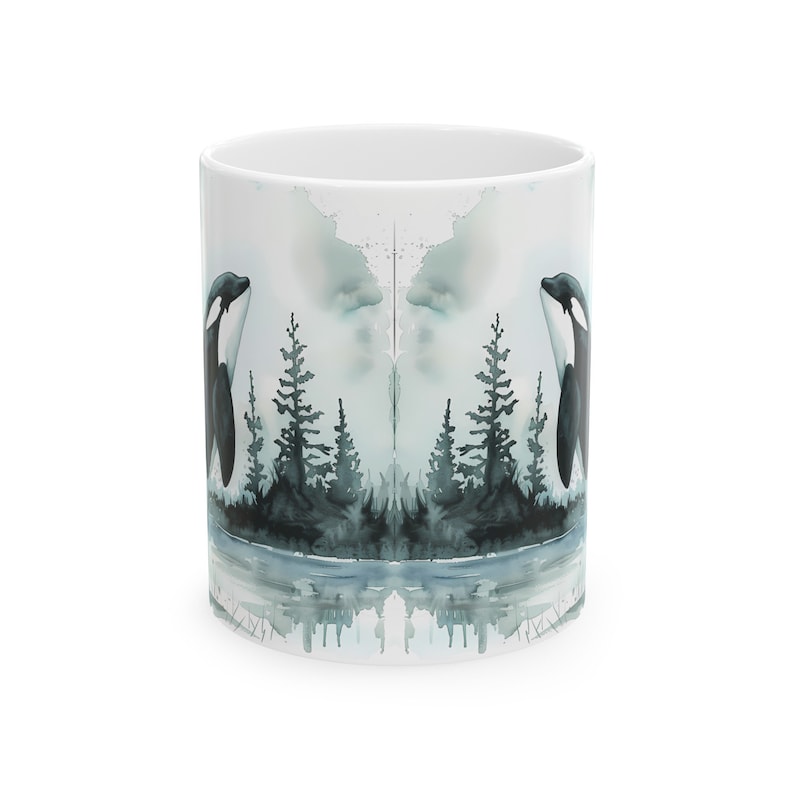Orca Whale Mug, Ceramic Killer Whale Mug, Ocean Themed Orca Coffee Mug, Orca Cup, Killer Whale Gift, Orca Lover Gift, Sea Animals Gift image 5