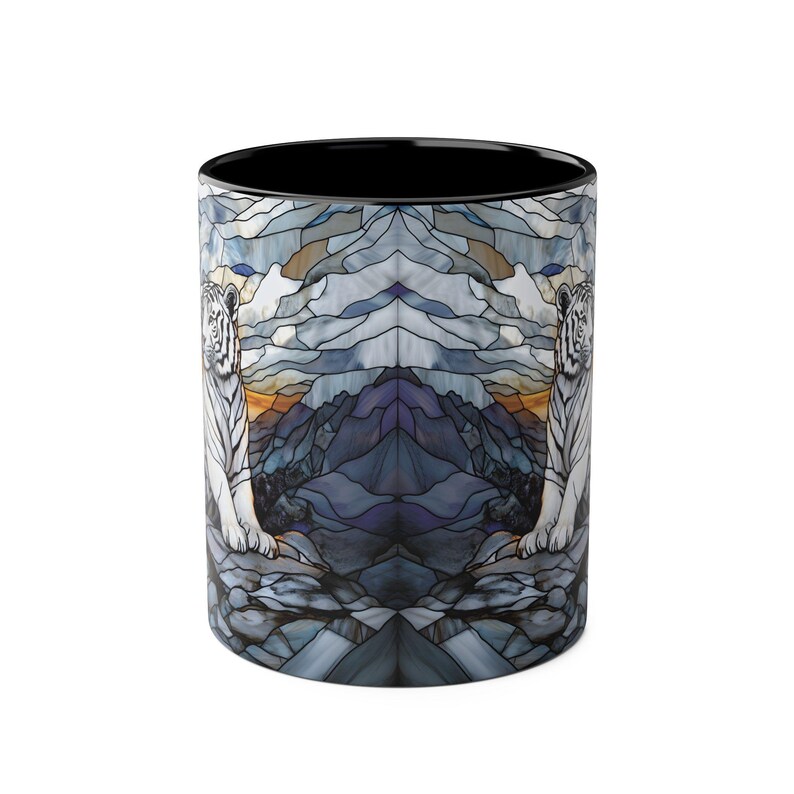 Taza Tigre Blanco de 325 ml, Taza de café con diseño de majestuoso felino, Taza de cerámica con diseño de vida silvestre, Taza con diseño de tigre de Bengala, Regalo para amantes de los animales, Taza única con diseño de naturaleza imagen 6