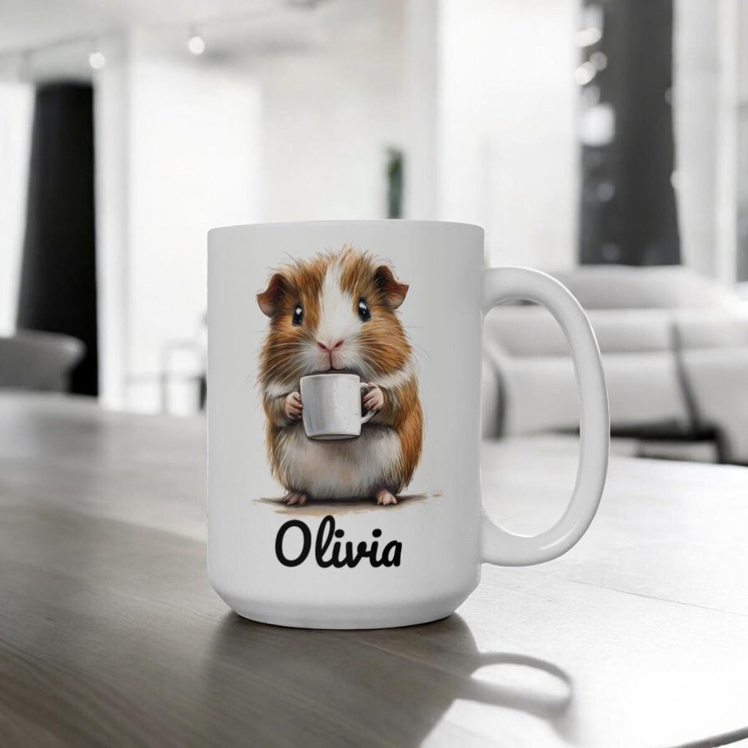Personalized Guinea Pig Coffee Mug Custom Name 11Oz 15Oz Ceramic Photo Inspiration