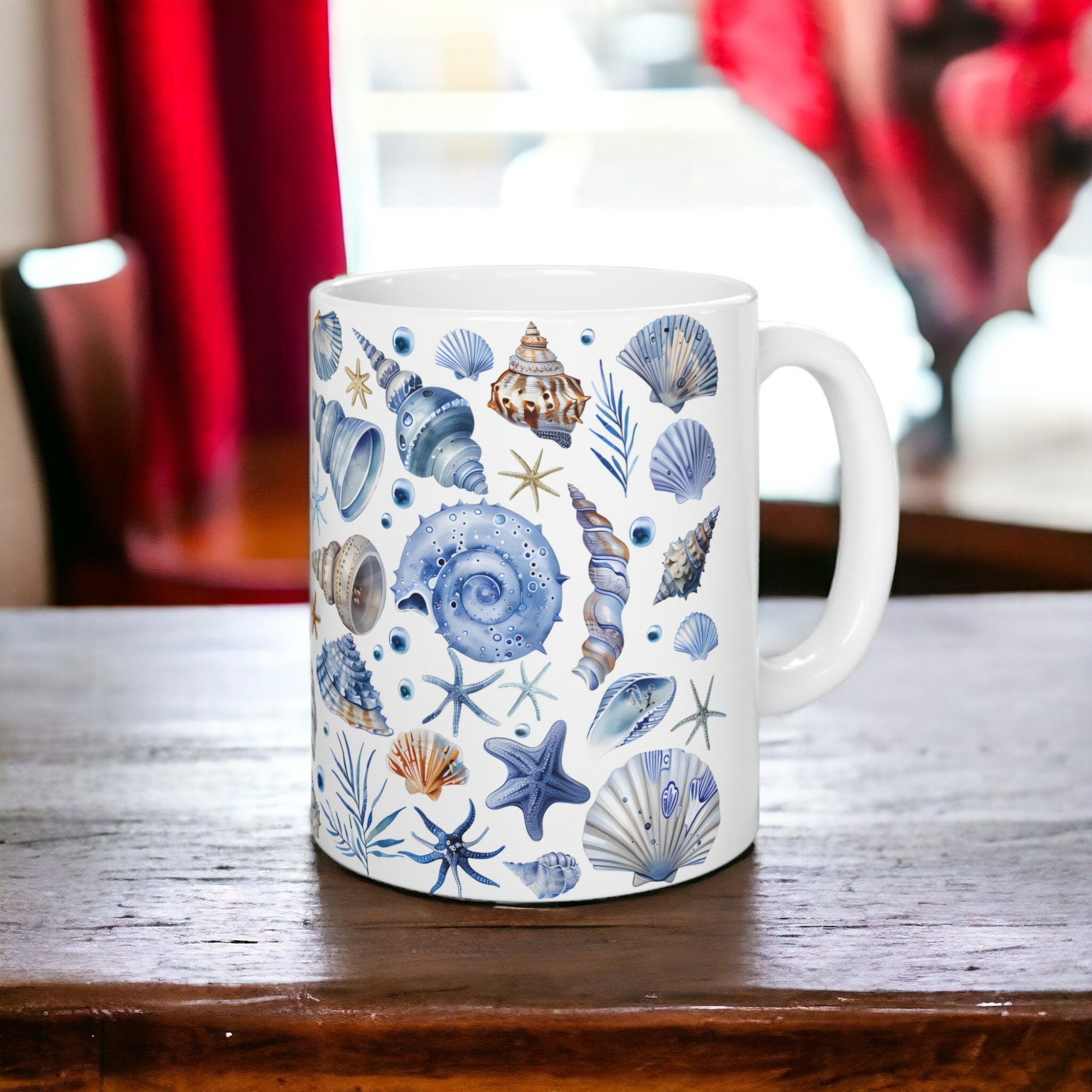 Ceramic Seashell Mug, Sheashell Coffee Mug 11oz, Beach Themed Decor, Sea Shell  Coffee Cup, Seashell Collector Gift, Ocean Themed Present - Etsy