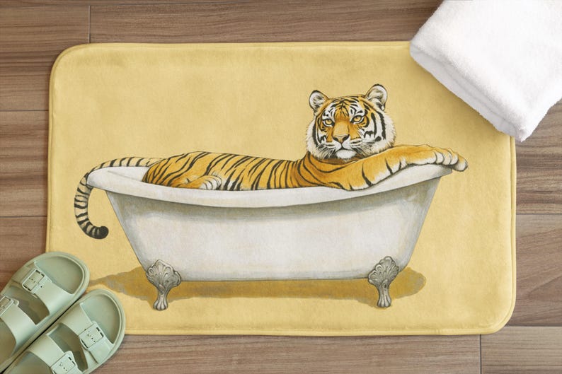 VroynessCreations Tiger Bath Mat - Thumbnail 3