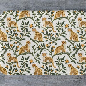 Leopard Bath Mat, Jungle Animal Bathroom Rug, Wildlife Safari Decor, Exotic Big Cat Bath Mat Cozy Wildlife Bathroom Rug Unique Leopard Gift