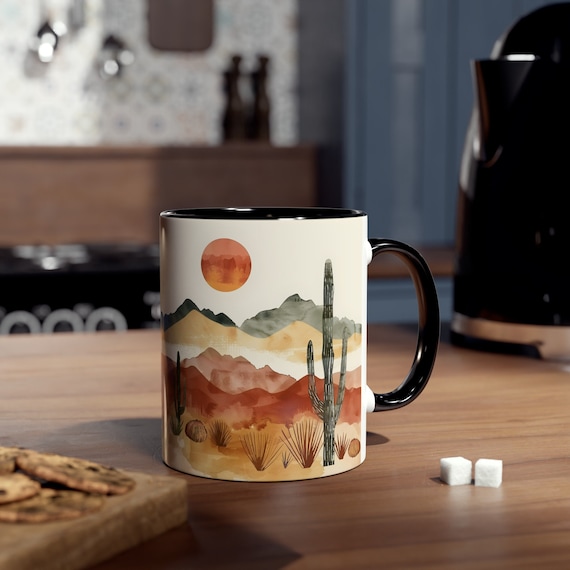 Tasse Kunlisa Western Country – Yeehaw Cactus Sunset – 325 Ml – Cadeau Cowgirl
