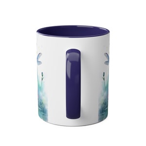 Dragonfly Watercolor Mug, Floral Ceramic Coffee Mug, Dragonfly Gift, Botanical Garden Mug, Nature Lover Gift, Gift for Her, Cottagecore Mug image 5