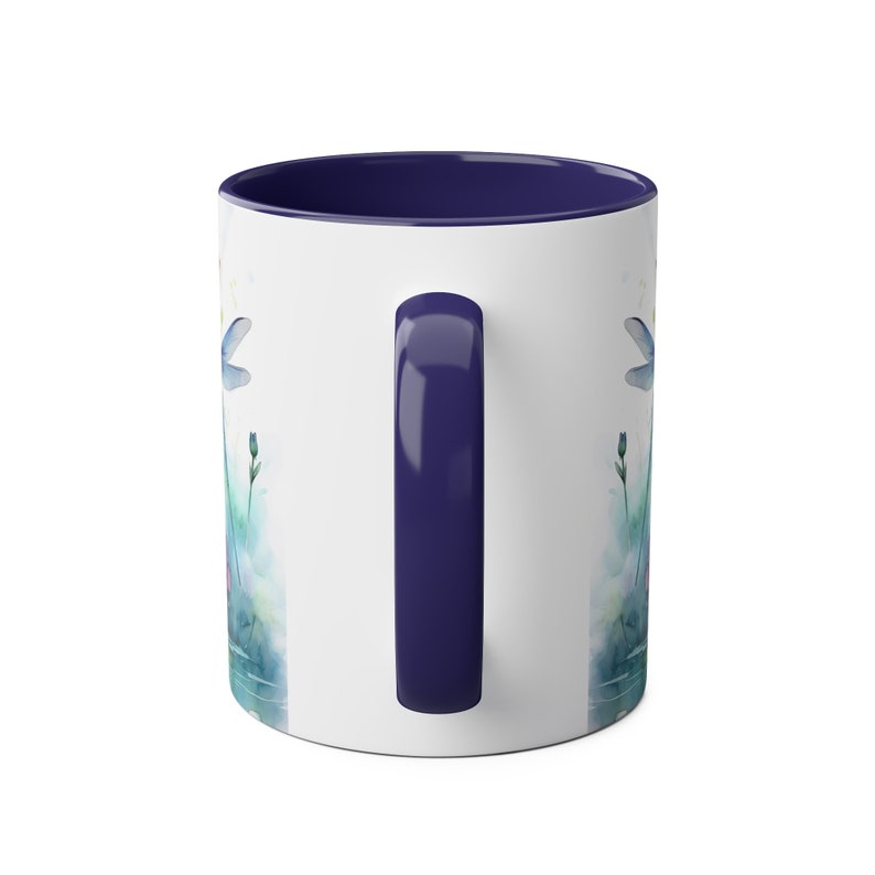 Dragonfly Watercolor Mug, Floral Ceramic Coffee Mug, Dragonfly Gift, Botanical Garden Mug, Nature Lover Gift, Gift for Her, Cottagecore Mug image 5