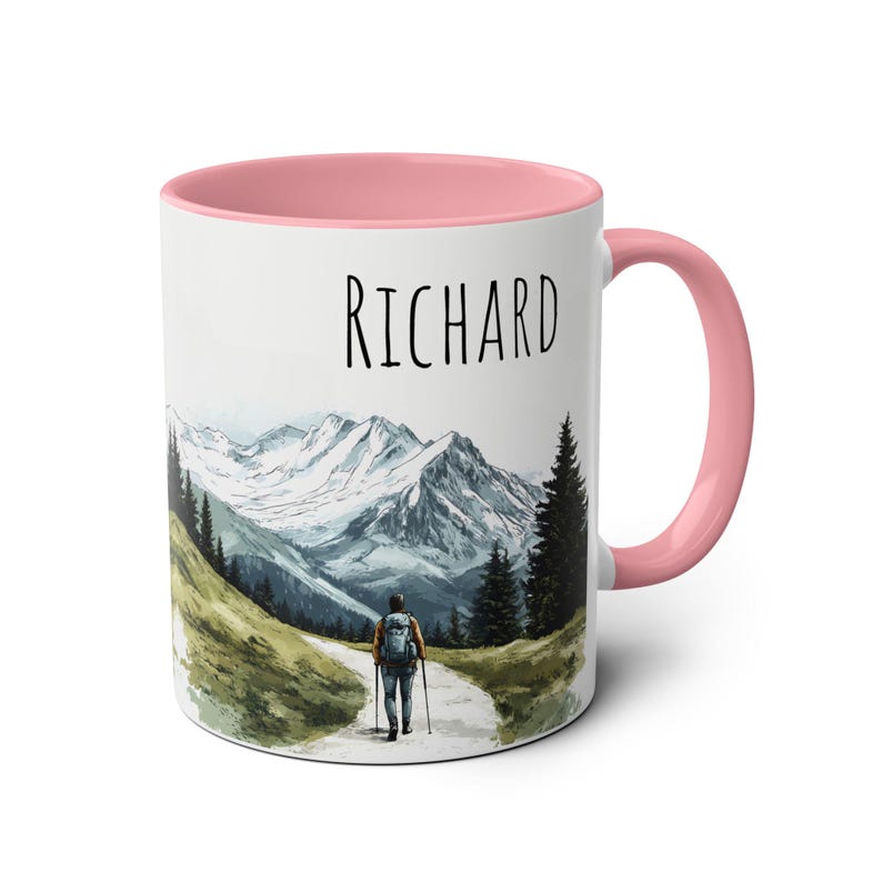 Personalized Hiker Mug, Custom Name Ceramic Hiking Coffee Mug, Mountain Landscape Tea Cup, Personalised Gift for Hikers & Nature Lovers image 10