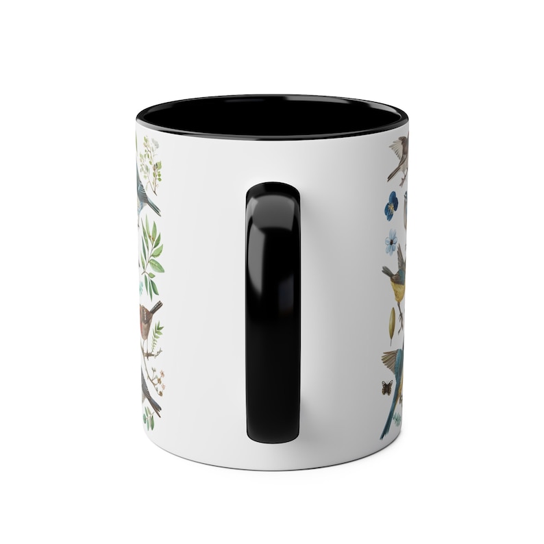 Ceramic Bird Mug, Bird Coffee Cup, Hummingbird Songbirds Artistic Mug, Mug with Birds, Bird Cup, Bird Lover Gift, Birdwatcher Mug image 8