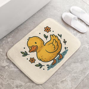 Alfombrilla de baño con forma de pato, adorable alfombra de baño con forma de patito, decoración de animales caprichosos, alfombrilla de ducha con forma de pato de goma, alfombra de pato de dibujos animados, decoración de baño infantil, regalo de pato