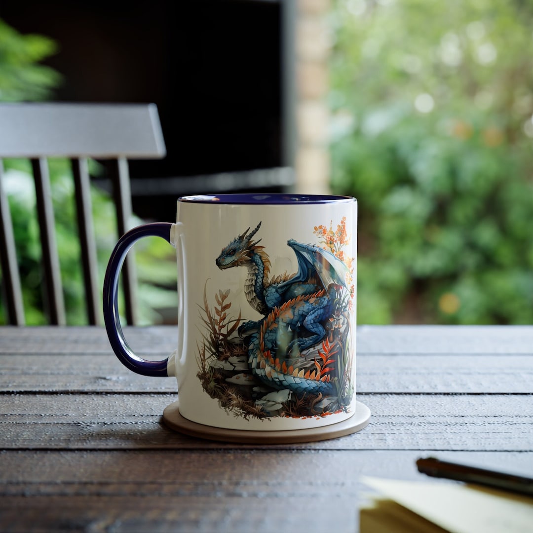 ドラゴン模様の陶器カップ ドラゴンコーヒーカップ、11オンスセラミックドラゴンマグ、芸術的な