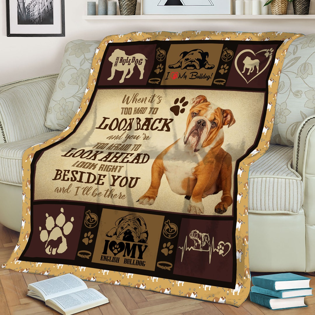 English Bulldog Quilt Bulldog Blanket Mother's Day Gift Etsy