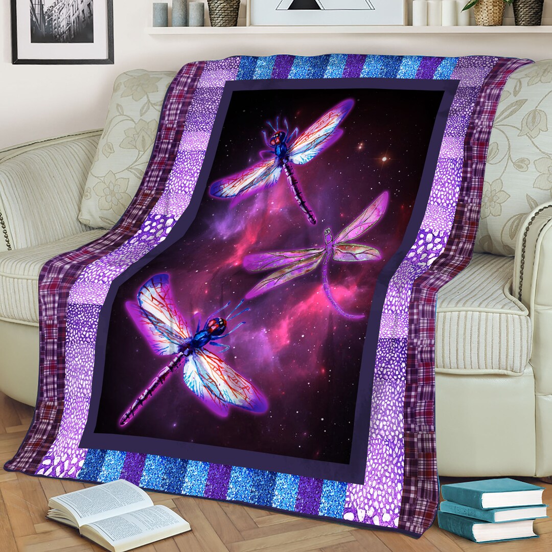 Dragonfly Quilt Dragonfly Blanket Gift for Christmas Etsy