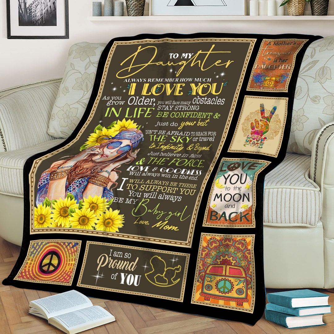 Hippie Girl to My Daughter Quilt Hippie Peace Blanket Etsy