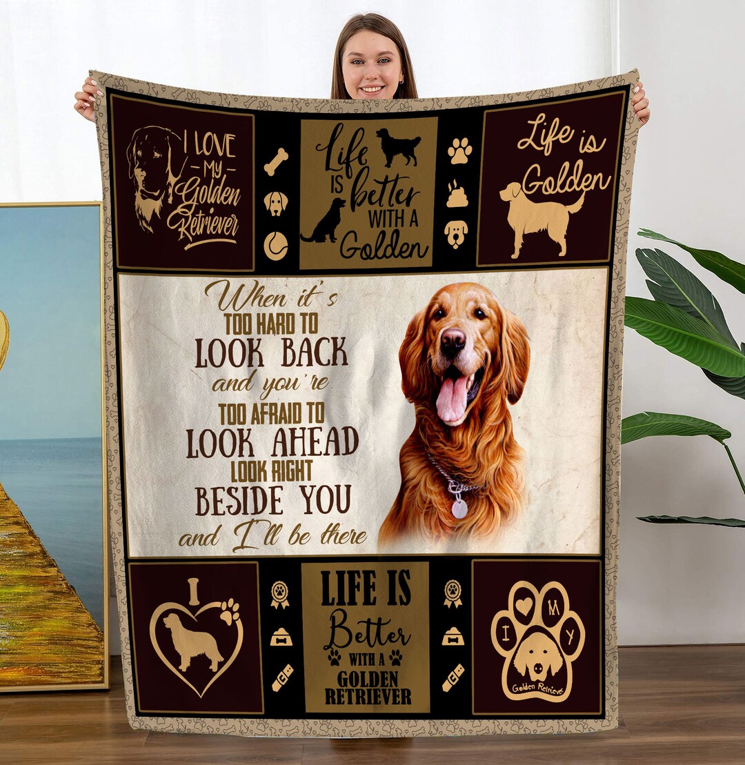 Golden Retriever Quilt Golden Retriever Blanket Christmas Etsy