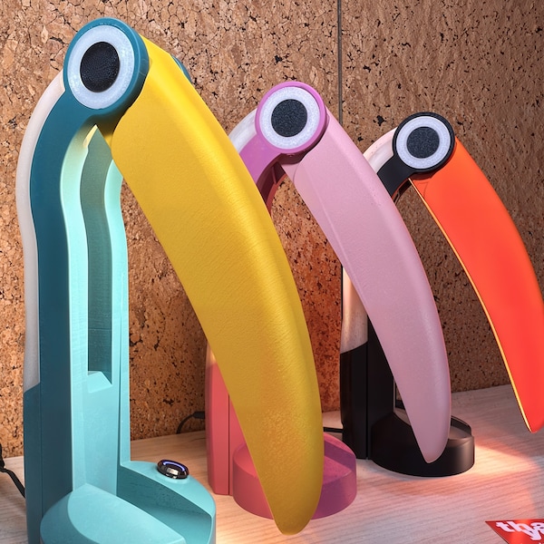 Toucan Lamp with Dimmer Vintage Ikea 3D Printed Desk Lamp Glow In The Dark Gift