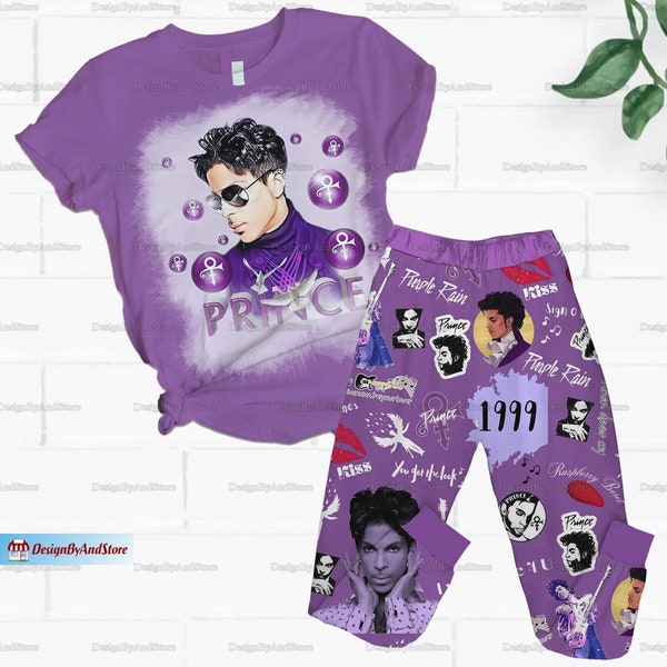 Prince Purple Pajamas Set, Prince Purple Shirt, Purple Rain Holiday Pajamas, Purple Rain Women Pajamas, Purple Rain Set Of Pajamas