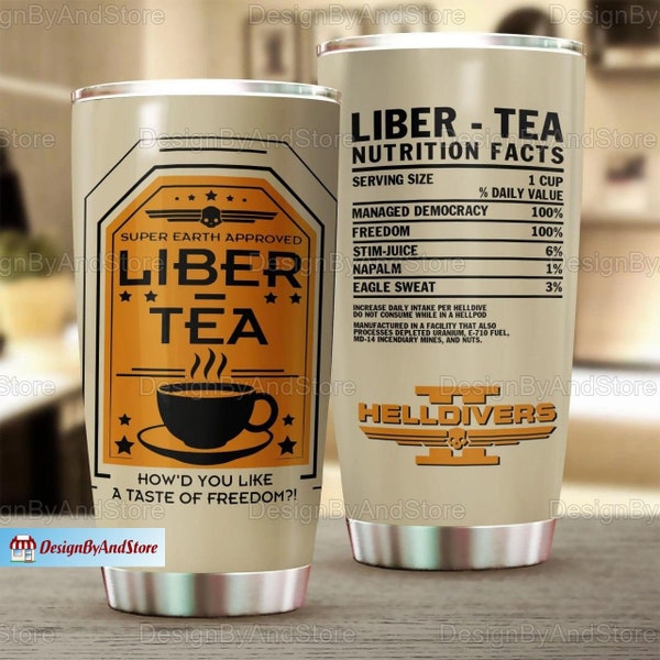 Liberty Tea Tumbler 20 oz, Helldivers 2 RVS Tumbler, Helldivers geïsoleerde Tumbler, Hell Divers Tumbler Cup, Koffie Tumbler